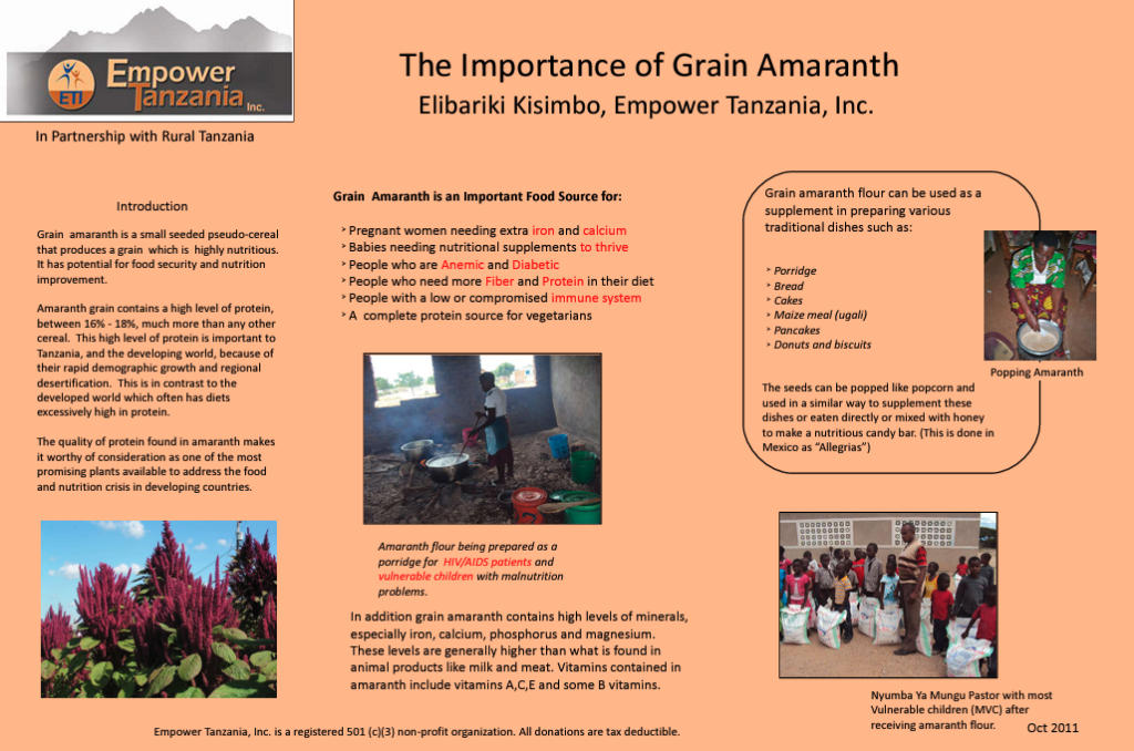 Introduction of Grain Amaranth in Tanzania